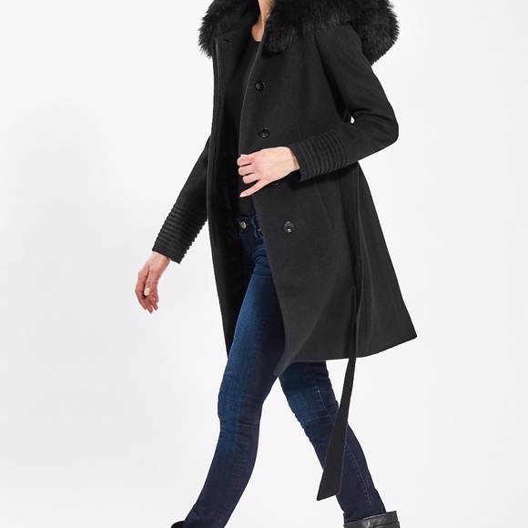 Sentaler Jackets & Blazers - SENTALER BLACK ALPACA WOOL 3/4 CAR COAT